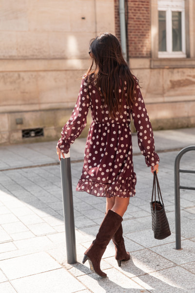 DIANA Bordeaux - Robe À Pois