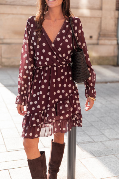 DIANA Bordeaux - Robe À Pois
