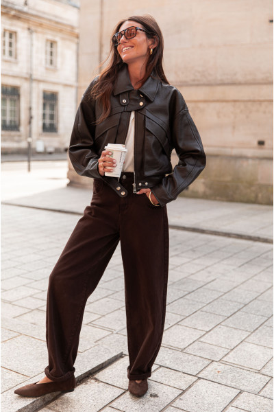 LÉNA Chocolat - Perfecto Similicuir