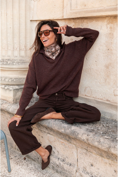 LAÏA Chocolat - Pull Polo