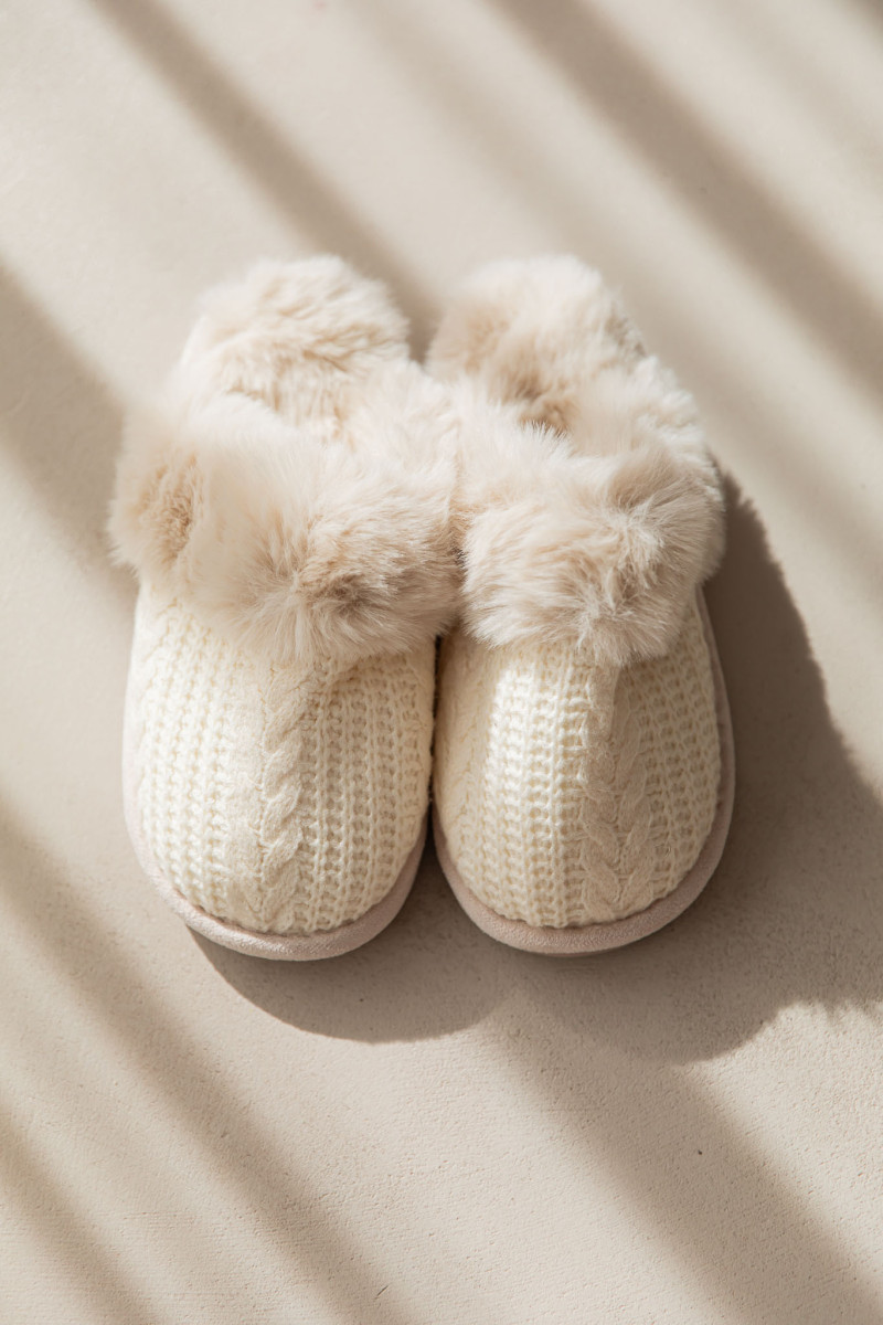 COCOON Écrus - Chaussons Fourrés