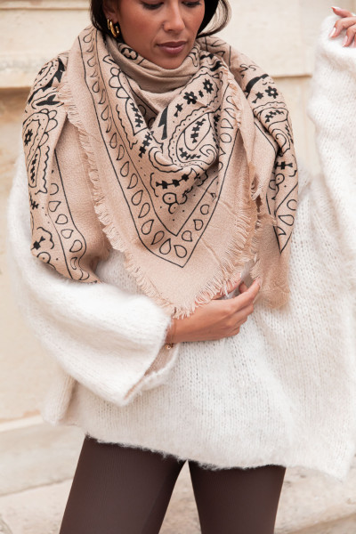 MILI Beige - Écharpe Bandana