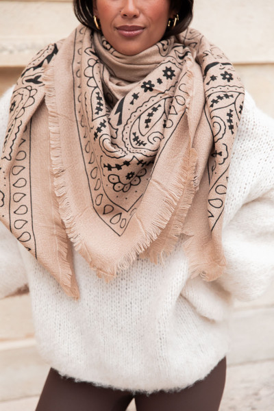 MILI Beige - Écharpe Bandana