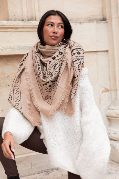 MILI Beige - Écharpe Bandana