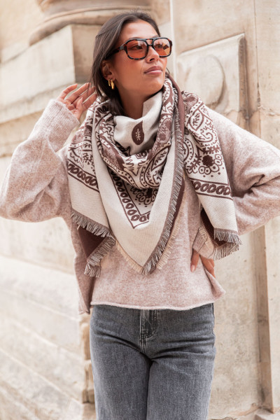 TWIST Chocolat - Écharpe Bandana Réversible