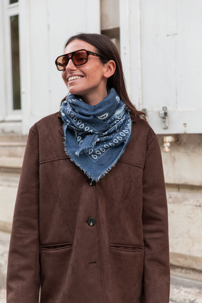 AXEL Bleu - Foulard Bandana Laine