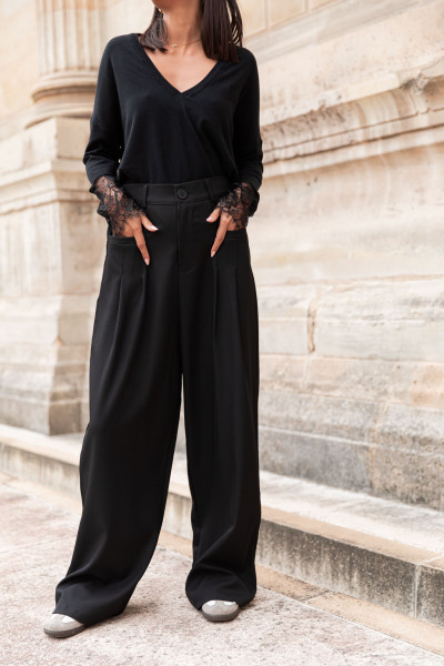 FRÉDÉRIKE Noir - Pantalon À Pinces