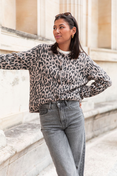 PABLO Léopard - Gilet Loose