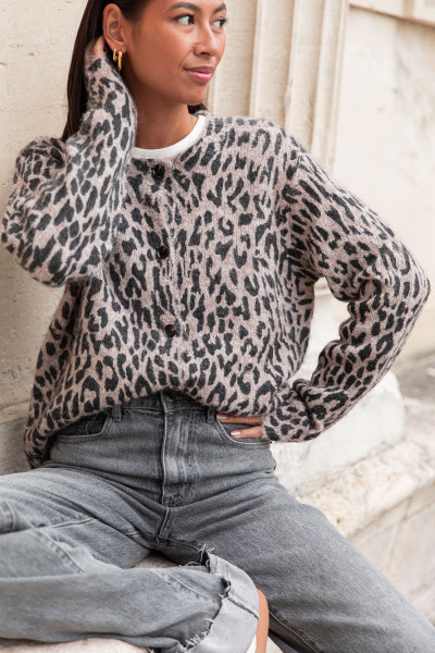 PABLO Léopard - Gilet Loose