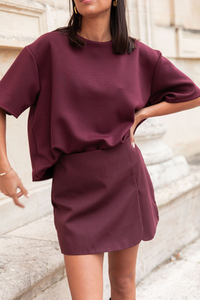 NATE Bordeaux - Jupe/Short Portefeuille