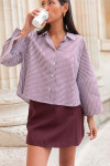 CAPUCINE Bordeaux - Chemise Rayée