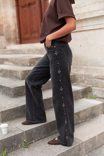 ÉMILE Noir Délavé - Jean Cloutés