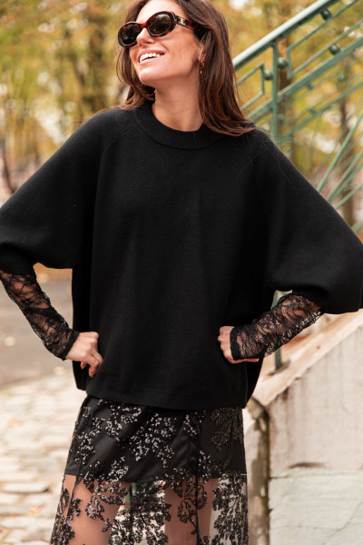 RAFAÈLA Noir - Pull Laine