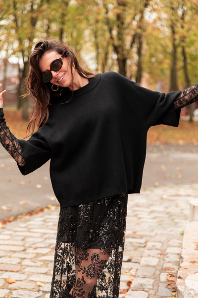 RAFAÈLA Noir - Pull Laine