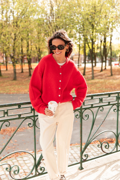 ALI Rouge - Gilet Laine