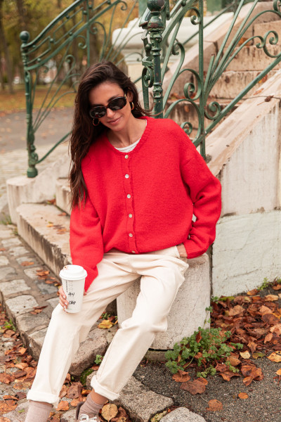 ALI Rouge - Gilet Laine