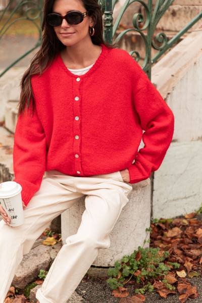 ALI Rouge - Gilet Laine