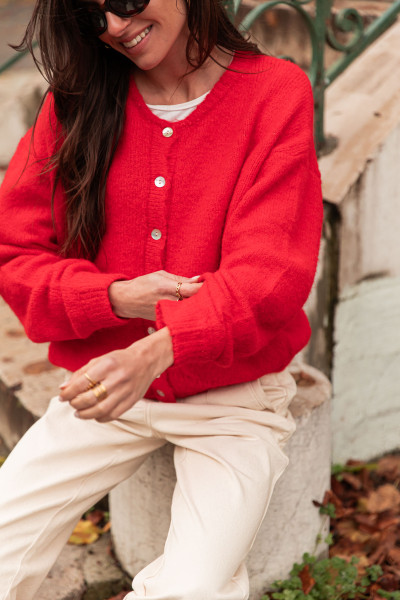 ALI Rouge - Gilet Laine