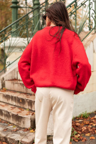 ALI Rouge - Gilet Laine