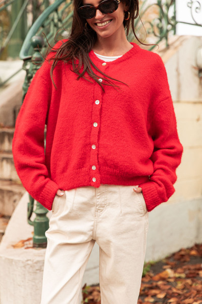 ALI Rouge - Gilet Laine