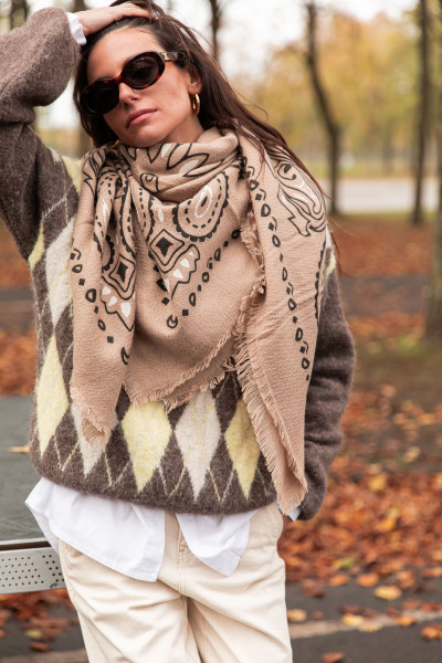 MARLA Camel - Écharpe Bandana