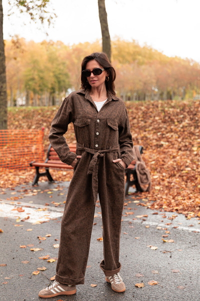 ALYSSA Léopard - Combinaison Denim