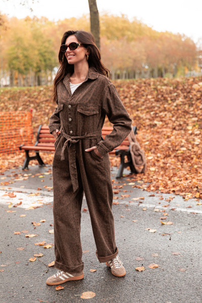 ALYSSA Léopard - Combinaison Denim