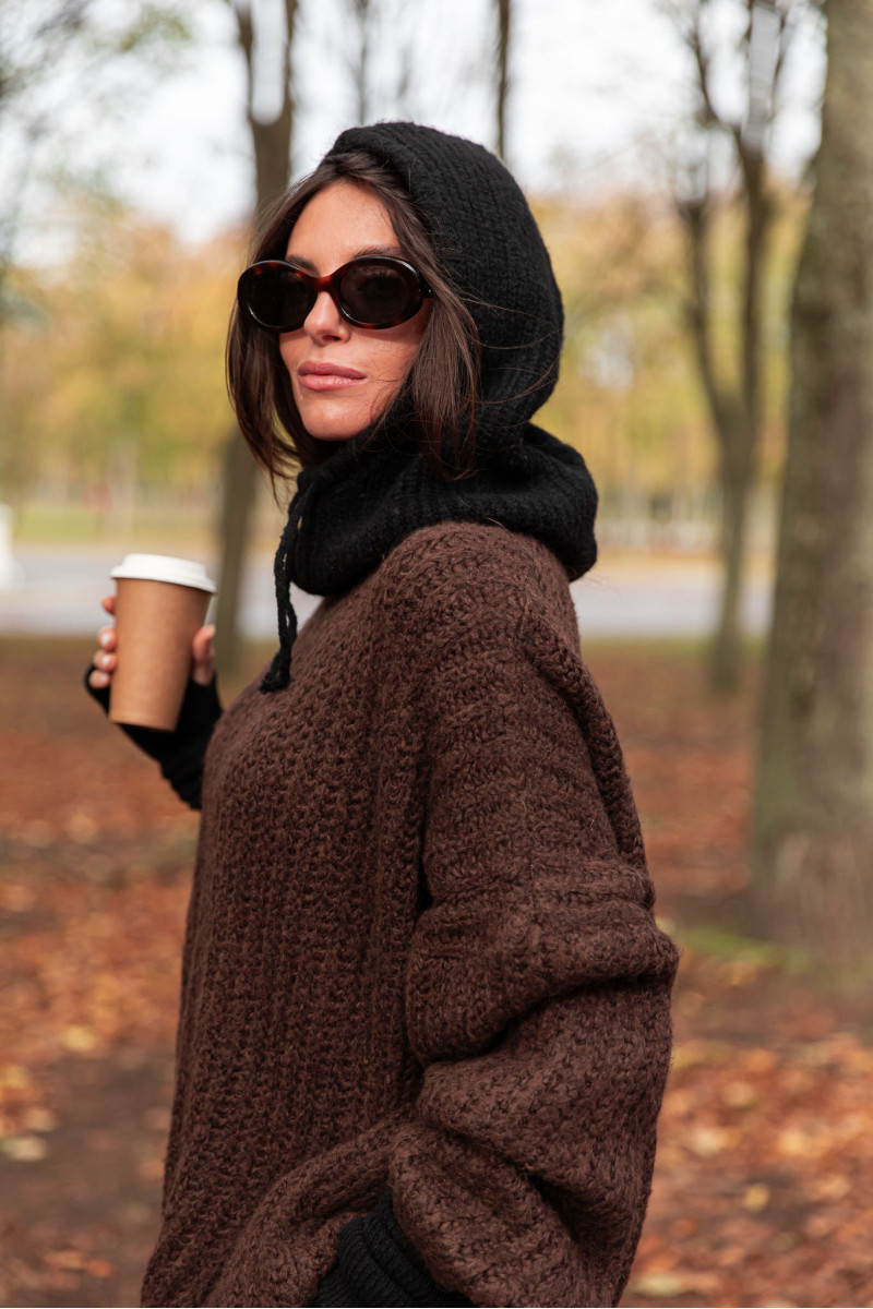 MOKA Noire - Cagoule Laine