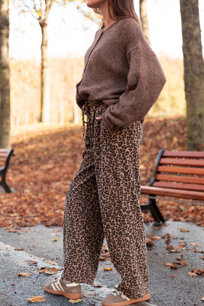 GIACOMO Léopard - Pantalon Velours