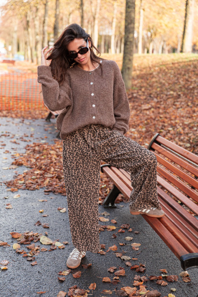 GIACOMO Léopard - Pantalon Velours