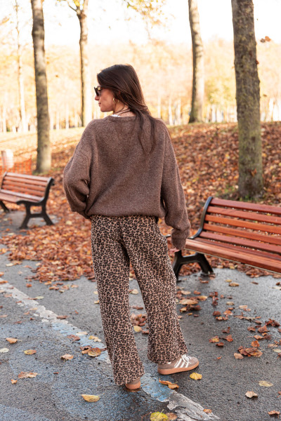 GIACOMO Léopard - Pantalon Velours