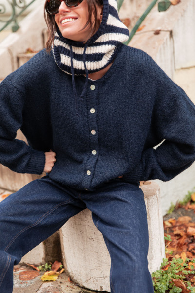 ALI Bleu Marine - Gilet Laine