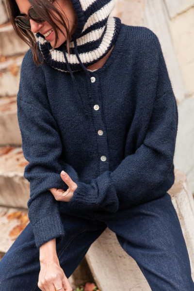 ALI Bleu Marine - Gilet Laine