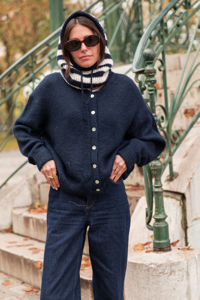 ALI Bleu Marine - Gilet Laine