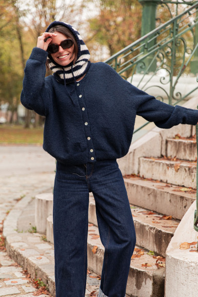 ALI Bleu Marine - Gilet Laine