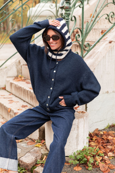 ALI Bleu Marine - Gilet Laine