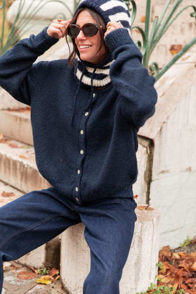 ALI Bleu Marine - Gilet Laine