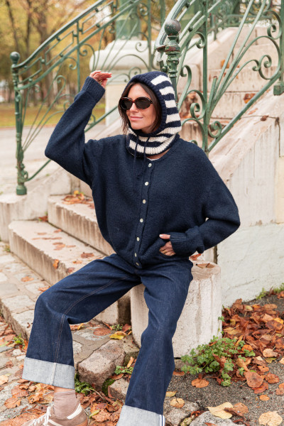 ALI Bleu Marine - Gilet Laine