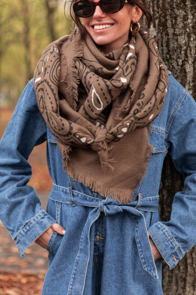 MARLA Taupe - Écharpe Bandana
