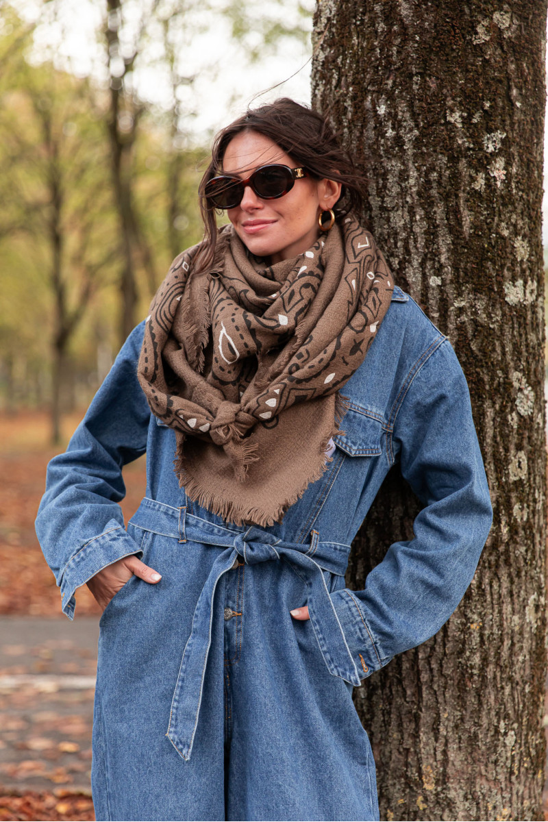MARLA Taupe - Écharpe Bandana