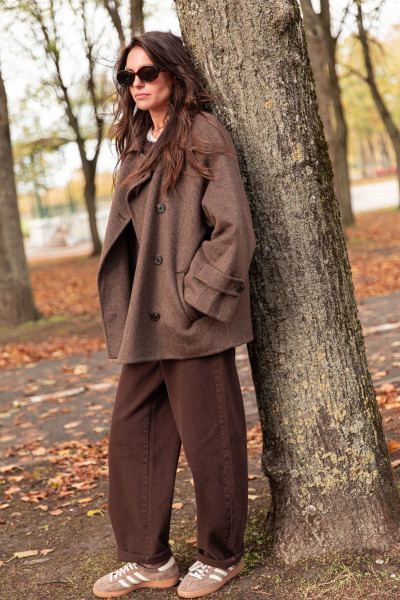 AUDREY Chocolat - Veste Laine