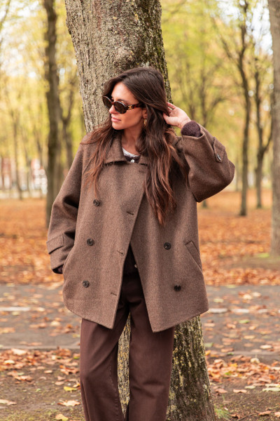 AUDREY Chocolat - Veste Laine