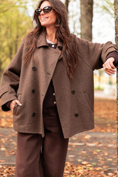AUDREY Chocolat - Veste Laine