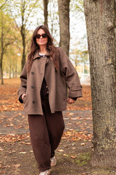 AUDREY Chocolat - Veste Laine