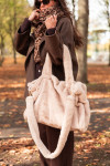CALIN Beige - Cabas Fausse Fourrure