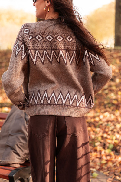 VIRGILE Taupe - Cardigan Jacquard