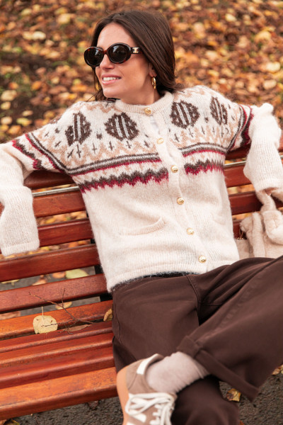 KAYLA Écru - Cardigan Laine