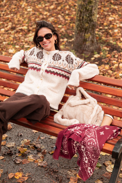 KAYLA Écru - Cardigan Laine