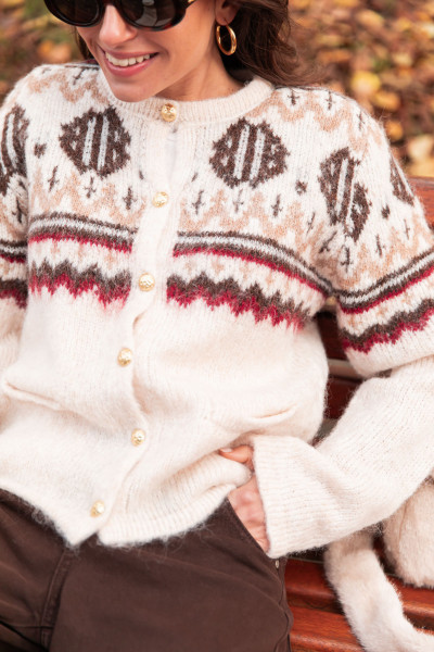 KAYLA Écru - Cardigan Laine