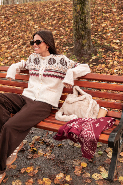 KAYLA Écru - Cardigan Laine